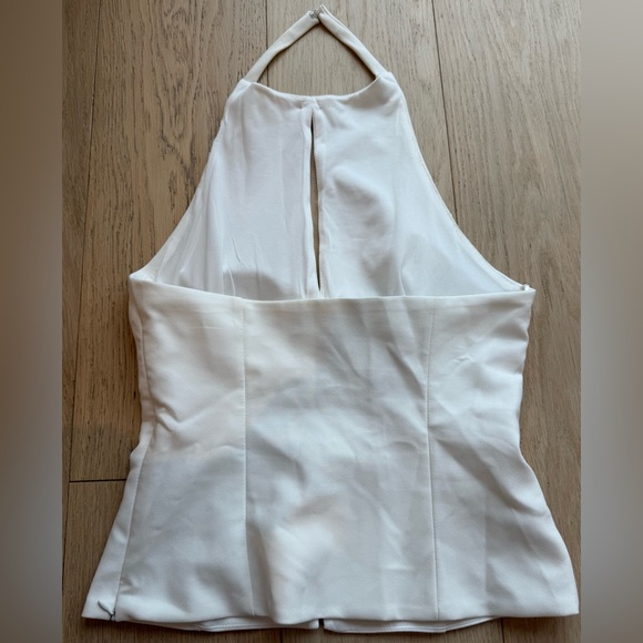 ZARA Bow Halter Top White • Minimalist Chic Euro Summer Vacation Top • M - Picture 6 of 9